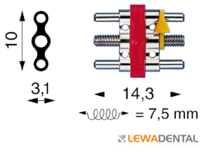 Винт расширяющий Standard 7,5мм,10,0 x 3,15 x 14,3мм узкий корпус в/ч, c 2 напр.СНЯТО! Поставок нет! фото в интернет-магазине Дентаурум