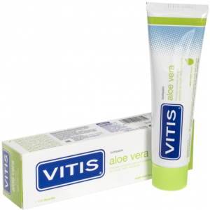 Паста зубная VITIS Aloe Vera, вкус яблока и ментола 100 мл фото в интернет-магазине Дентаурум