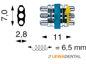 Винт расширяющий усиленный SS на в/ч и н/ч Мicro, расширение 6,5 мм, 7,0 x 2,8 х 11,0 мм фото в интернет-магазине Дентаурум