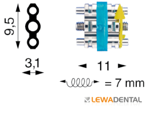 Винт расширяющий усиленный SS на в/ч Мaxi, расширение 7. 0 мм, 9.5 x 3.1 х 11,0 мм фото в интернет-магазине Дентаурум
