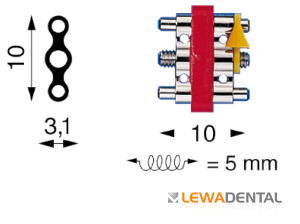 Винт расширяющий Standard расширение 5,0 мм, 10,0 x 3,1 x 10,0 мм узкий корпус в/ч, c 2 напр. СНЯТО фото в интернет-магазине Дентаурум