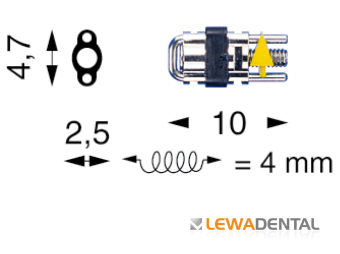 Винт секционный Nano прямой расширение 4,0 мм, 4,7 x 2,5 x10 мм фото в интернет-магазине Дентаурум