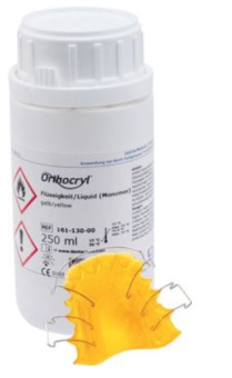 Пластмасса ортодонтическая Orthocryl мономер желтый 250 мл фото в интернет-магазине Дентаурум