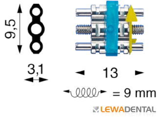 Винт расширяющий усиленный SS на в/ч Мaxi, расширение 9.0 мм, 9.5 x 3.1 х 13,0 мм фото в интернет-магазине Дентаурум