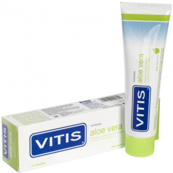 Паста зубная VITIS Aloe Vera, вкус яблока и ментола 100 мл фото в интернет-магазине Дентаурум